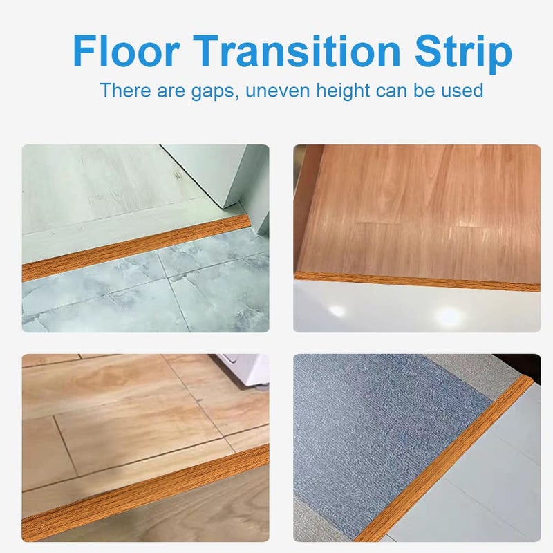 Panço Floor Transition Strip Self Adhesive Laminate Floor Strip Threshold Seam Cover Strip Vinyl Door Floor Trim Elegant Wood Grain Design (Brown Wood Grain, 2""/10 FT) - Image 4